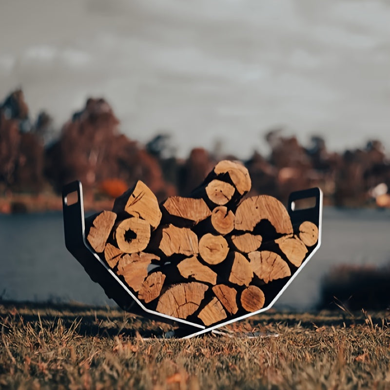 Decorative Heavy Duty Firewood Rack Log Storage Holder Indoor Outdoor