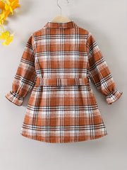 Girls' Flannel Plaid Jacket Button Down Shirt Top