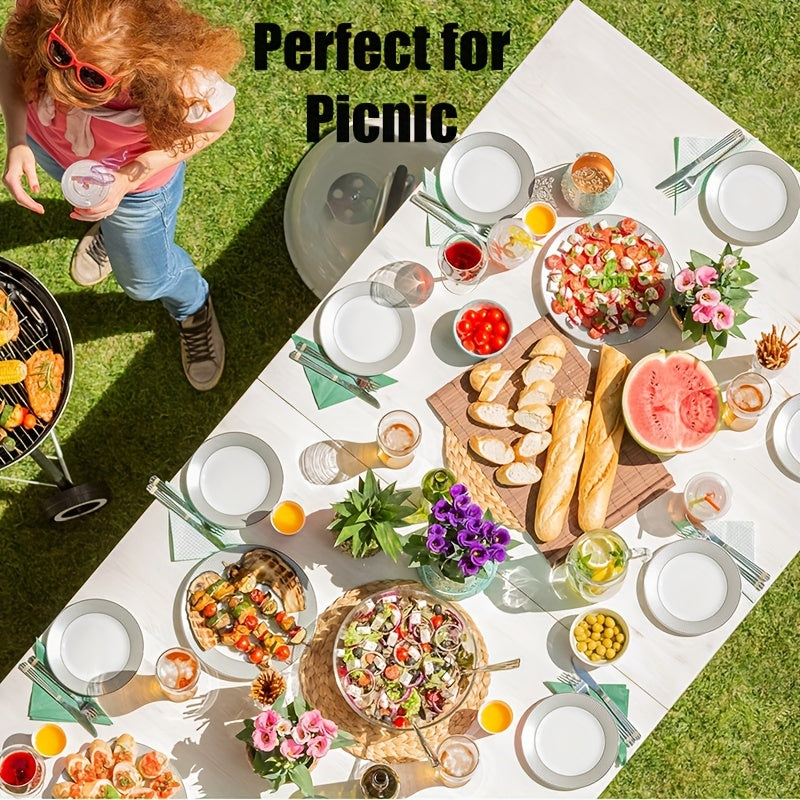 Disposable Plastic Tablecloth for Parties - Rectangle Table Cover