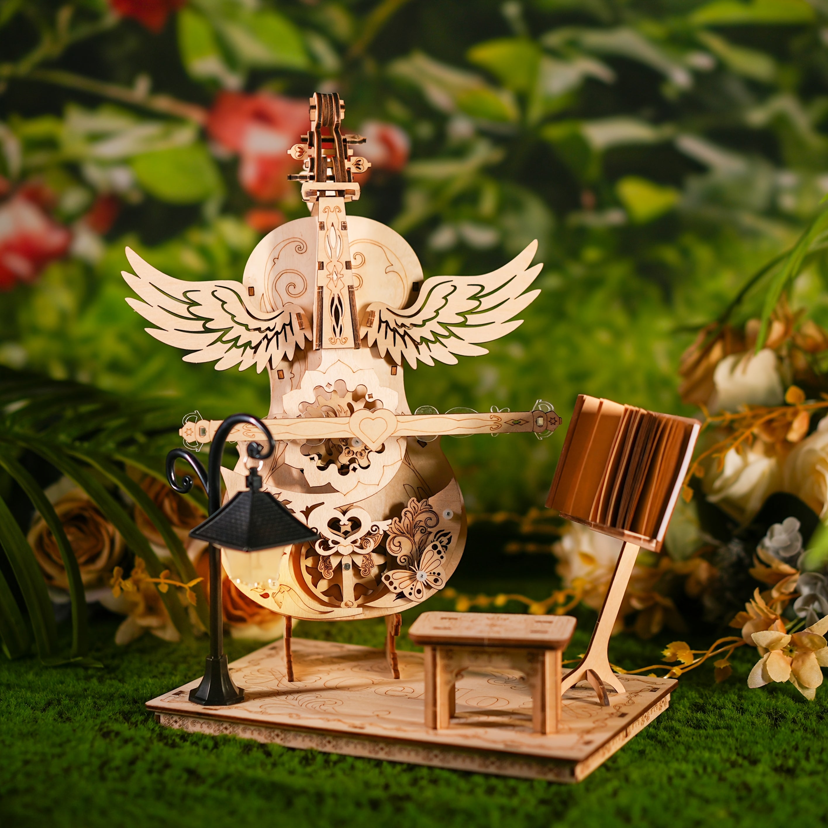 3D Wooden Violin Puzzle DIY Kit House Decoration for Christmas Valentin
