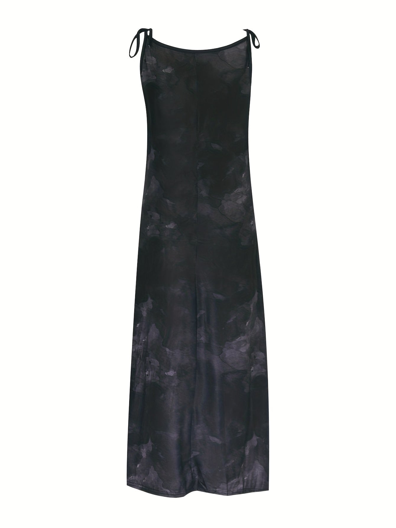  Rose Print Tie Shoulder Maxi Cami Dress