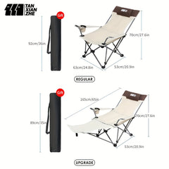 Compact Folding Camping Chair with Footrest and Cup Holder