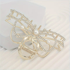 Rhinestone Butterfly Bow Hair Clip for Women Girls