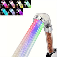 LED 7 Colors Shower Head Automatic Changing Light Water Saving High Pressure