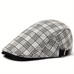 Men's Plaid Retro Linen Sun Visor Beret