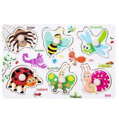 Kids Educational Wooden Puzzles Montessori Animal Fruit Shape Jigsaw