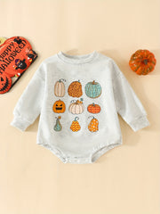 Baby Pumpkin Print Romper Jumpsuit for 0-2 Years Old