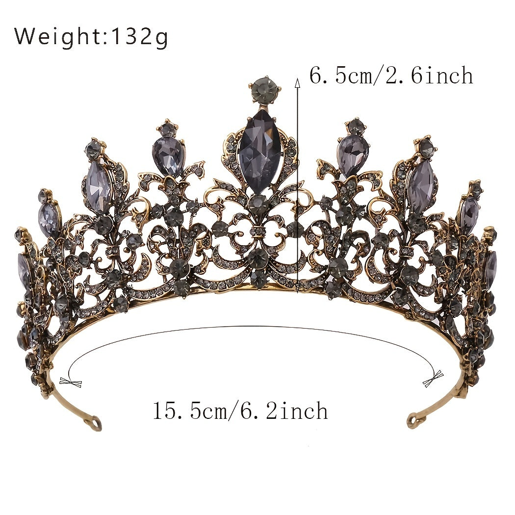 Baroque Queen Crowns Crystal Tiaras Bride Wedding Princess Rhinestone Bridal