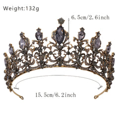 Baroque Queen Crowns Crystal Tiaras Bride Wedding Princess Rhinestone Bridal