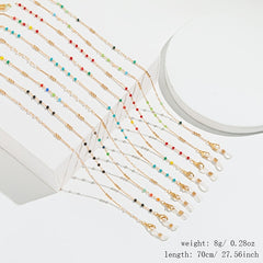 Colorful Crystal Glasses Chain Beaded Mask Chain Alloy Glasses Holder