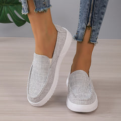 Women's Canvas Slip On Flat Shoes Lightweight & Comfortable