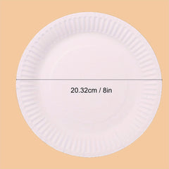 50pcs Disposable Plates for Home & Restaurant 15-22cm Biodegradable