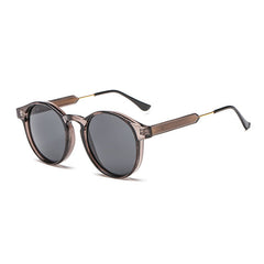 Round Frame Sunglasses Cat Eye Metal Temple Polarized UV400