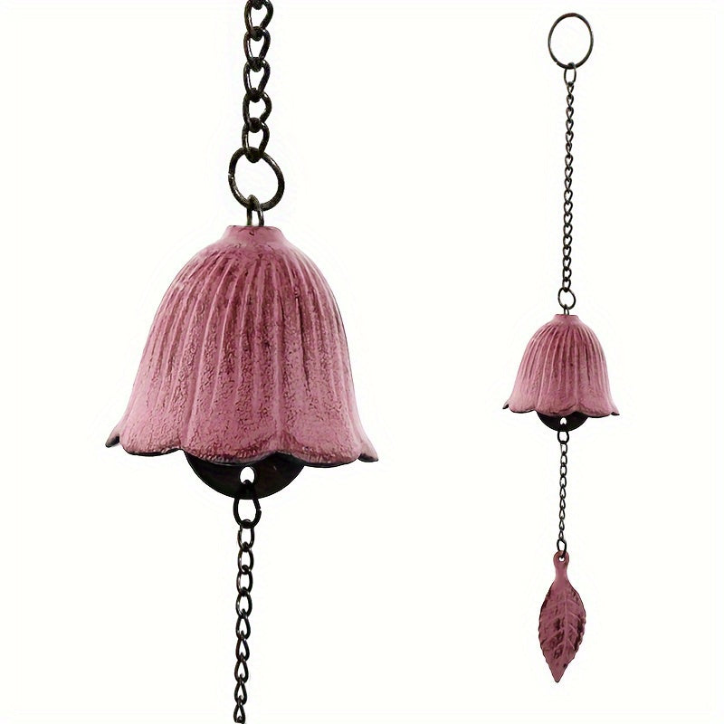 Japanese Cast Iron Wind Chime Hanging Decoration Retro Leaf Bell Outdoor Garden