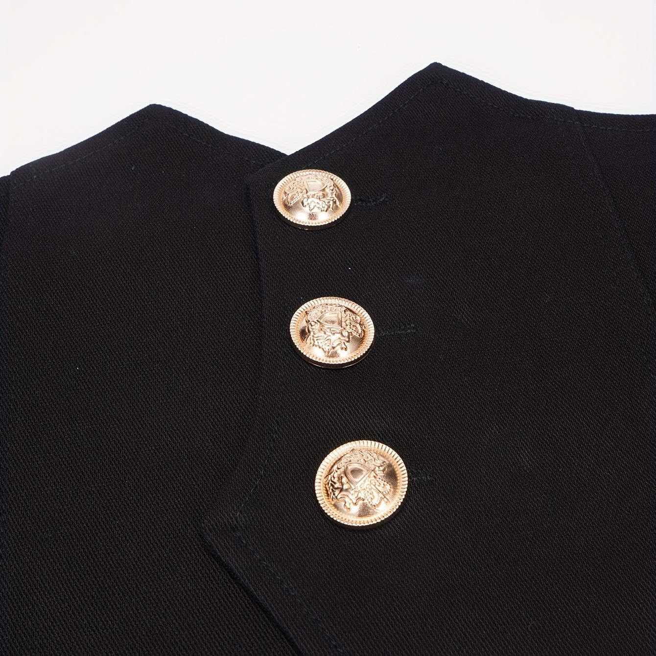 Vintage Style Wide Belt with Three Buttons