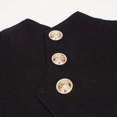 Vintage Style Wide Belt with Three Buttons