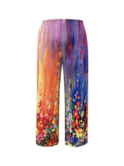 Boho Carrot Pants Women's Plus Floral Print Harem Pants