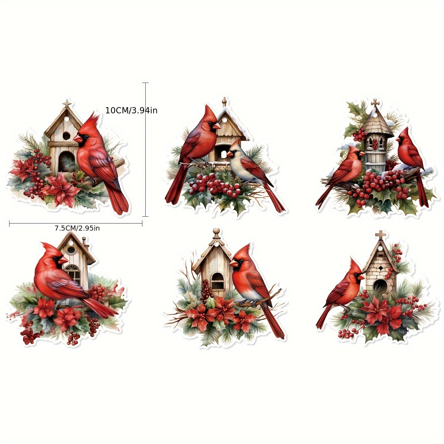 Red Bird Christmas Decorations Tree Hanging