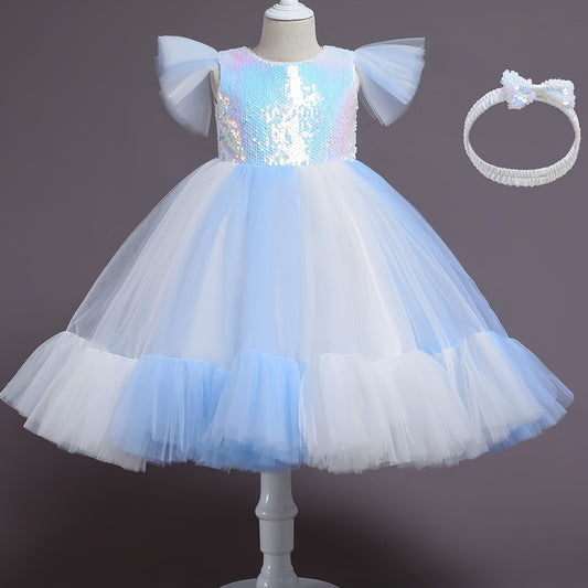 Sequin Fish Scales Princess Dress Fancy Dress Up Party Costume