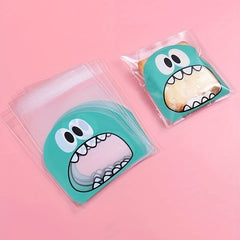 100pcs Cartoon Graphic Resealable Packaging Bag for Snacks Nuts Seeds Candy