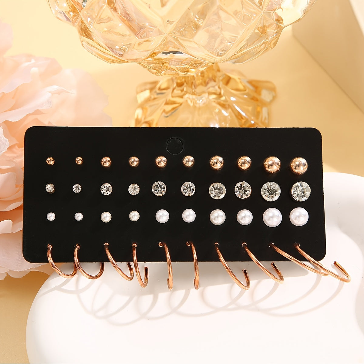 Faux Pearl Zircon Stud Earrings Women's Accessories Fall