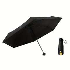 6 Bones Waterproof Folding Umbrella Vinyl Sun Protection