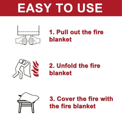 5pc Fire Blankets w/ Hooks & Gloves - High Heat Resistant Flame Retardant
