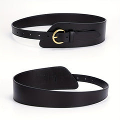 Wide Leather Belt Pin Buckle Girdle Decorative Coat Sweater Skirt Waistband