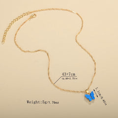 Butterfly Pendant Necklace Dainty Chain Neck Jewelry Birthday Gift