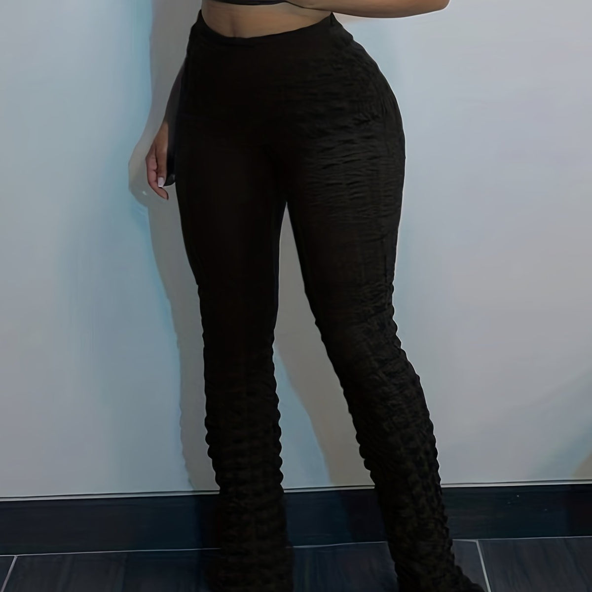  Y2K High Rise Flared Leg Casual Pants