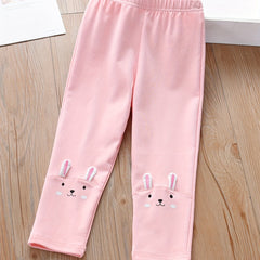 Girls' Bunny Embroidery Legging Pants For Kids