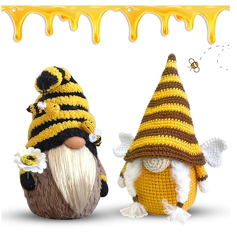 Bee Dwarf Sunflower Knitted Plush Doll Decoration
