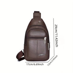 Men's Leather Crossbody Bag Chest Bag Large Capacity Satchel