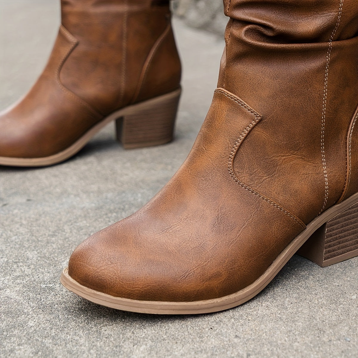 Women's Chunky Heel Western Cowboy Boots