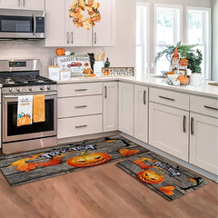 Halloween Pumpkin Pattern Area Rug Non-slip Kitchen Mat