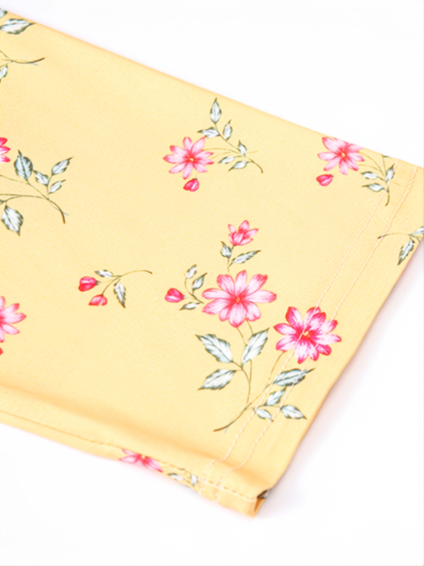 Soft Pajama Set Flower Print Tops & Pants Women's Loungewear
