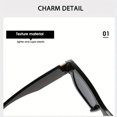 Square Frame Sunglasses Wide Temple Polarized Glasses