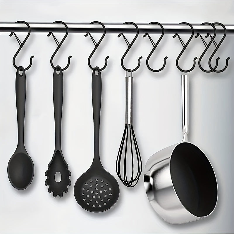 6pcs S Hooks Heavy Duty Safety Buckle Kitchen Closet Rod S Hooks 9.02cm