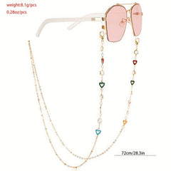 Heart Decor Metal Glasses Chain Eyeglasses Holder Non Slip Accessory