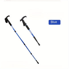 4 section T handle Hiking Pole Outdoor Travel Walking Stick