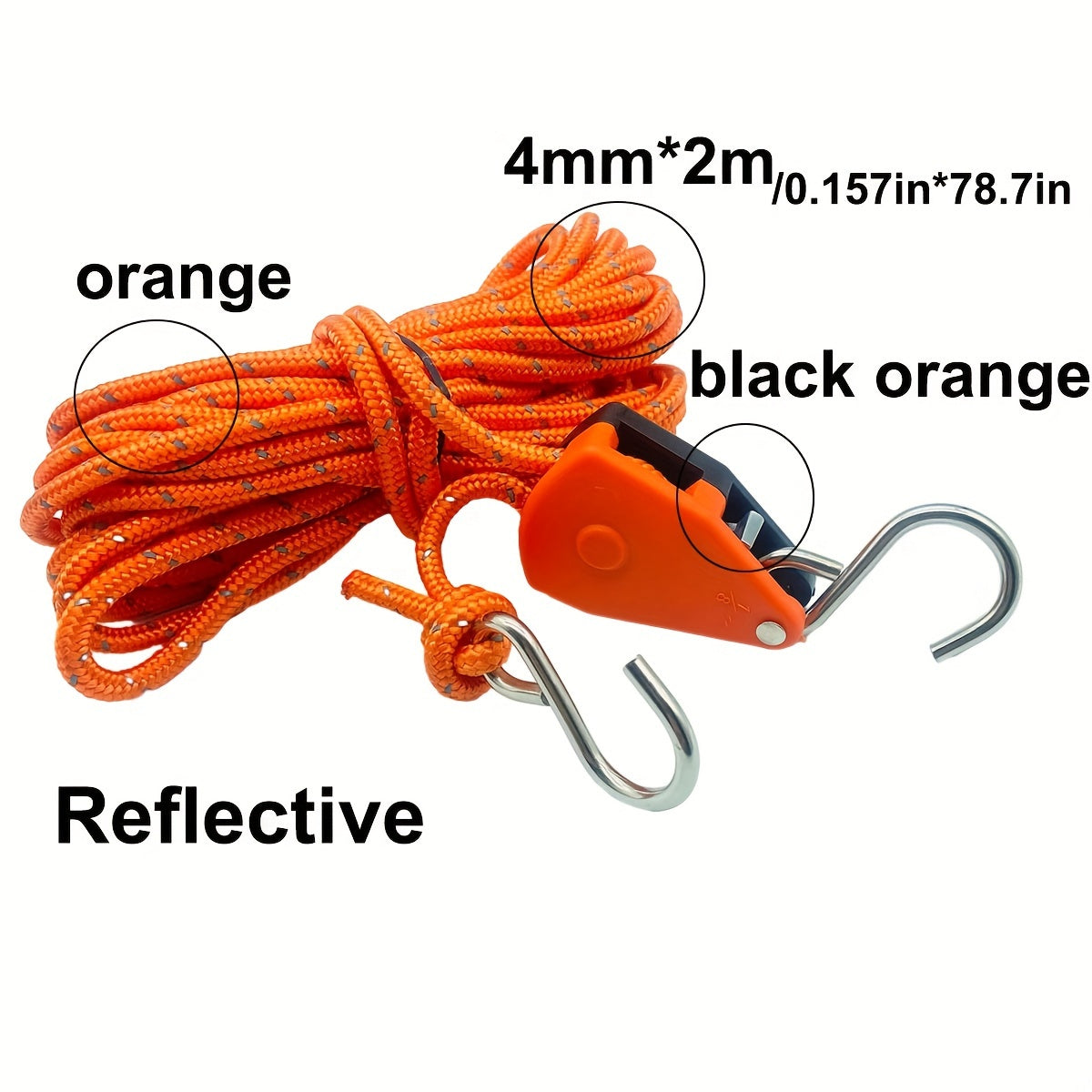 Camping Tent Tie Down Rope Tightener Fastening Pulley Ratchet Hangers