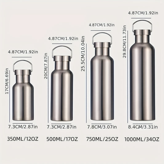 316 Stainless Steel Water Bottle 350ml-1000ml Double Layer Leakproof Water Cup