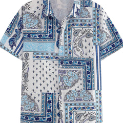 Hawaiian Style Print Men's Casual Short Sleeve Shirt for Summer Vacation