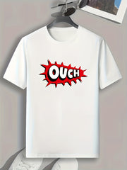 ''OUCH'' Print Men's Graphic T-shirt for Summer
