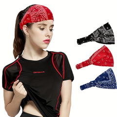 3 PCS Boho Style Pattern Headband Elastic Hair Accessories