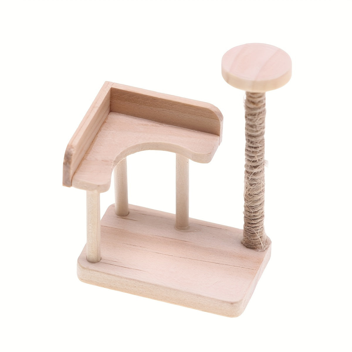 Wooden Cat Climbing Frame with Jute Scratching Reversible Cat Tree