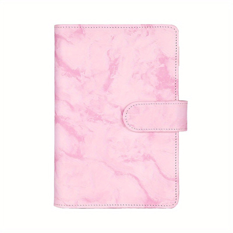 6-Ring Stylish Binder Planner Magnetic Buckle Closure PU Leather Women