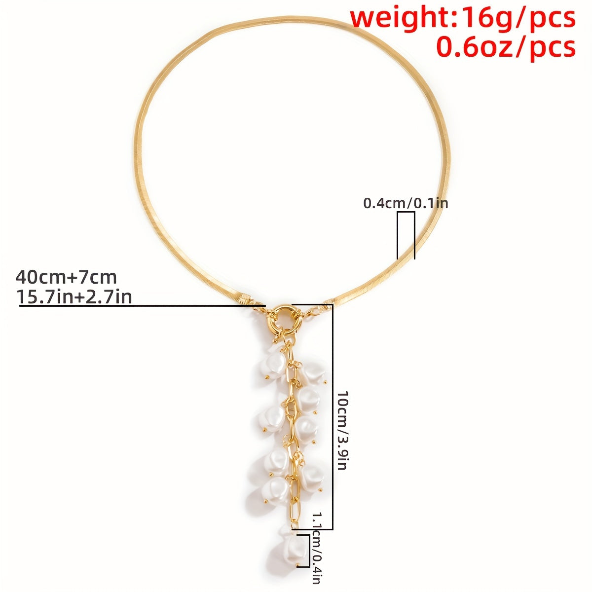 Elegant Faux Pearl Pendant Necklace