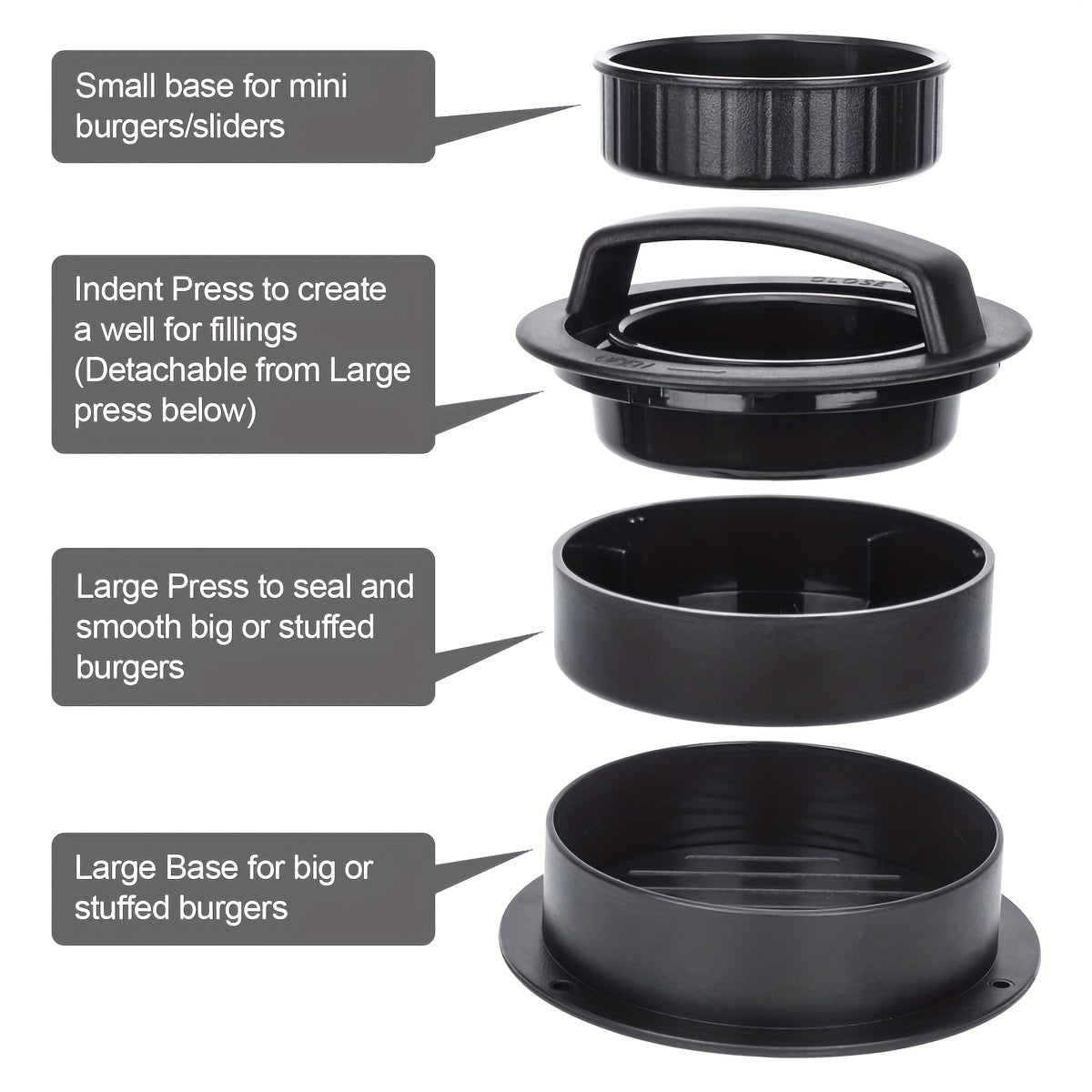 Non Stick Burger Press Patty Maker Hamburger Mold Stuffed Meat Sliders