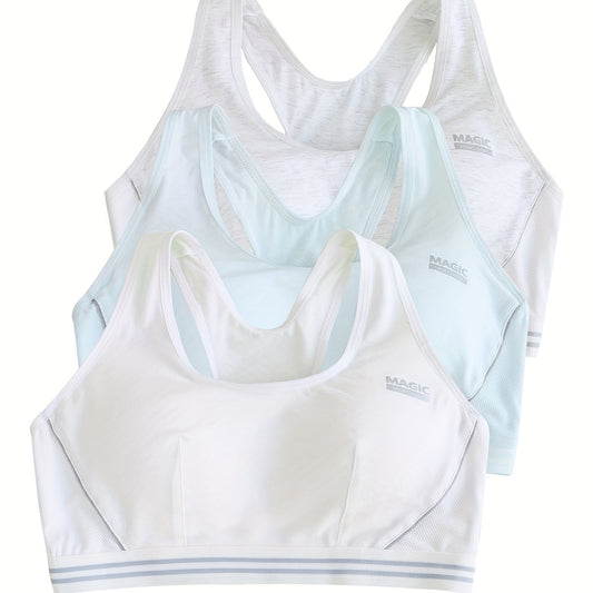 3pcs Seamless Sports Bras Breathable Running Workout Tank Bra